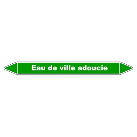 LOT DE 3 - MARQUEUR DE TUYAUTERIE -EAU DE VILLE ADOUCIE - NFX 08-105 - VINYLE 355 X 37 MM