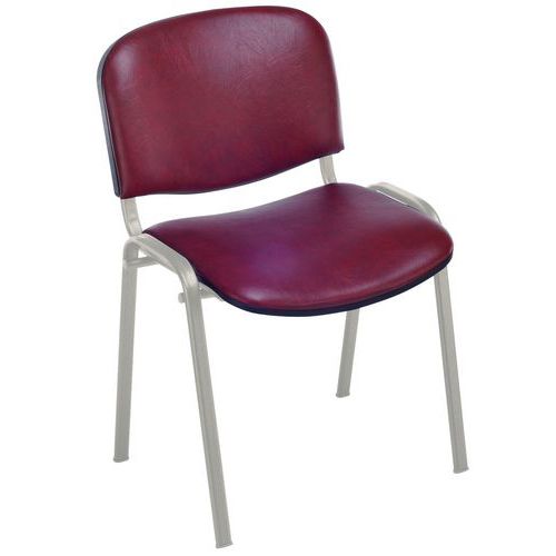 CHAISES CLUNY ACCROC.SOUDÉE PIÈT CHROMÉ PVC M2 1525 BORDEAUX - GMCE