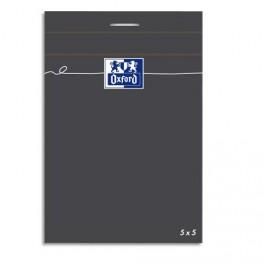 OXFORD BLOC DE DIRECTION GRIS AGRAFÉ NON PERFORÉ, RÉGLURE PLEINE PAGE 5X5 74X105 PAPIER BLANC