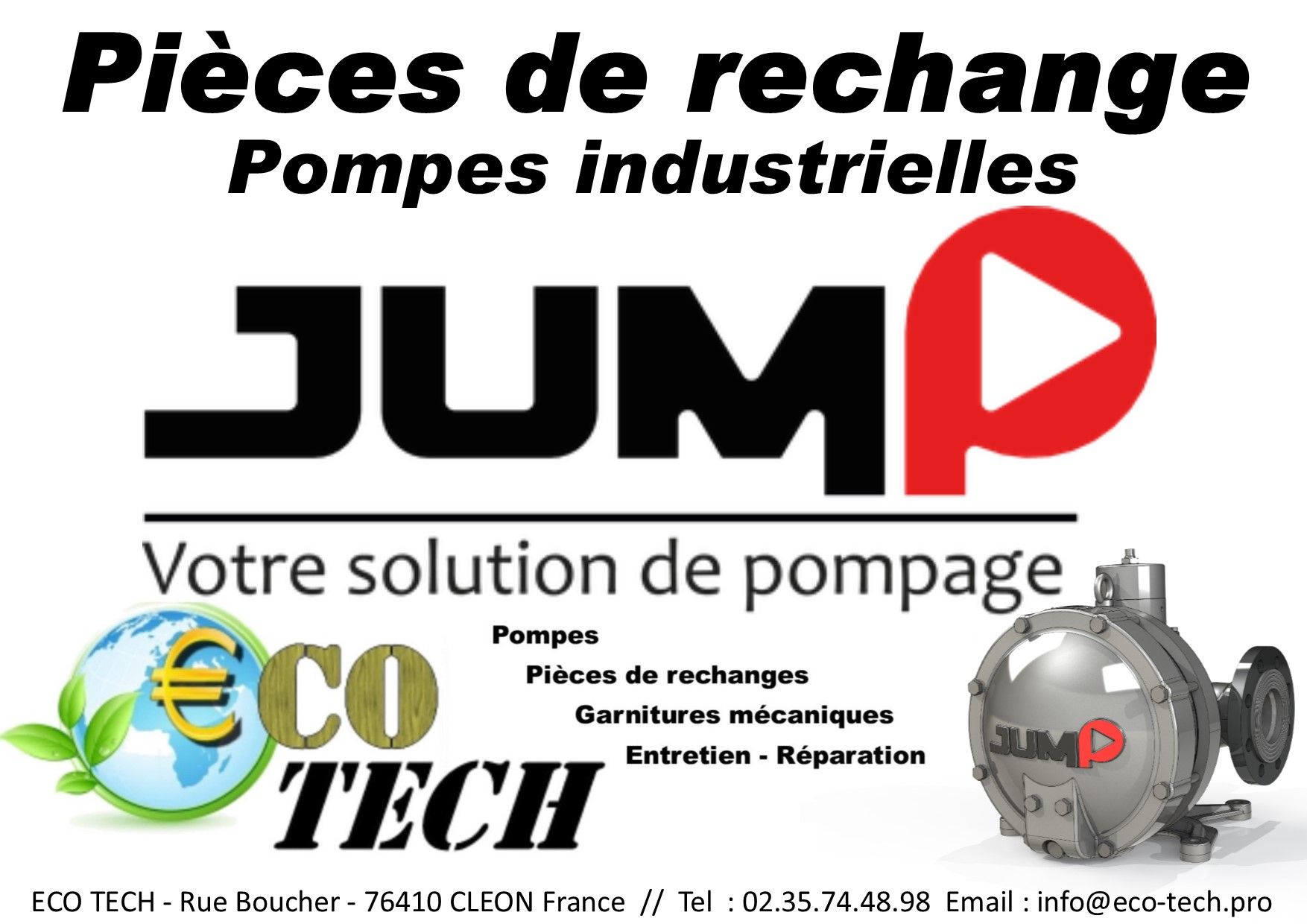 Pièces de rechange et détachées pour pompe JUMP série J, JEB, JEV, JE - pièces d'origine constructeur_0
