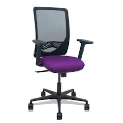 Piqueras y Crespo Silla Zulema sincro malla negra asiento bali morado brazos 2D ruedas 65mm - violet multi-matériau 390SM840B760B2DB68R65_0