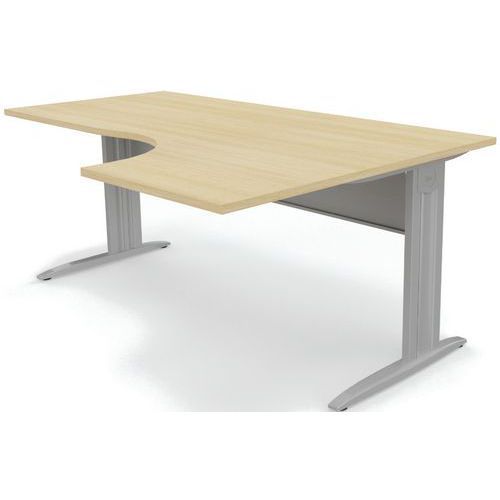PLAN COMPACT 180X80X120 CM RETOUR DROITE GRIS/CHÊNE CLAIR - EOL