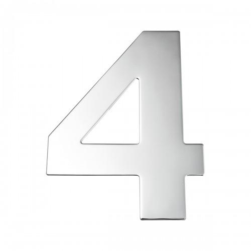 PLAQUE SIGNALÉTIQUE NUMÉRO OU LETTRE EN INOX POLI DÉCOUPÉ - 4 KARCHER DESIGN