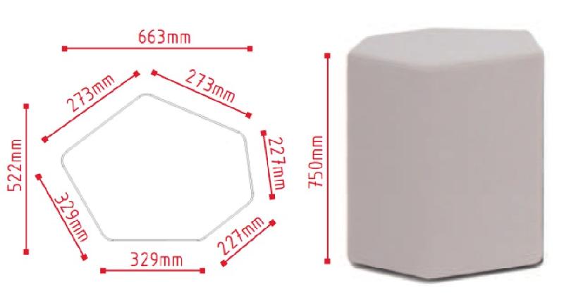 Poufs d'accueil finition tissu - MDD - Beige Medley, Haut_0