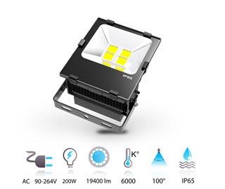 Projecteur LED portable 200W - Performance 100 lm/W - Driver Meanwell - Étanche IP65_0