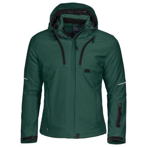 PROJOB 3413 SOFTSHELL PRIO DOUBLEE FEMME A CAPUCHE VERT FORÊT - TAILLE M