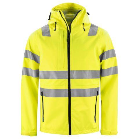 PROJOB 6450 VESTE SOFTSHELL CAPUCHE - EN ISO 20471 CLASSE 3/2 - EN343 3/3/X JAUNE/NOIR - TAILLE XS