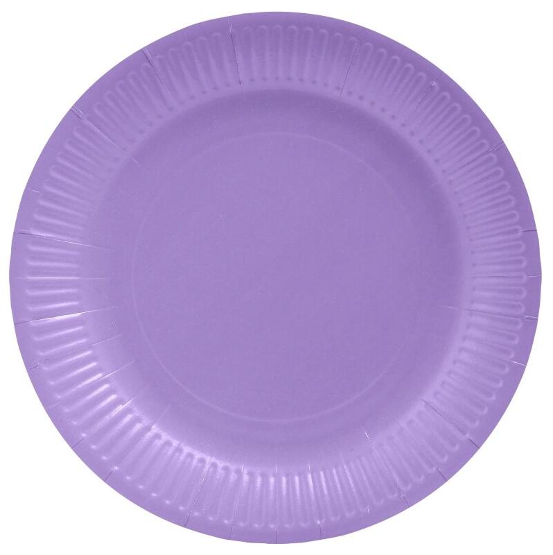 ProNappe Lot de 25 Pack de 20 assiettes carton Ø 23 cm, coloris lilas - 3281510792051_0
