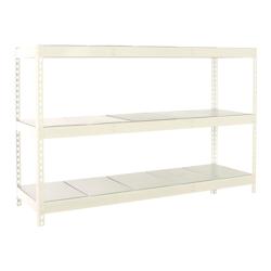 PROREGAL Étagère pour Charges Lourdes METAL BEAST THREE | HxLxP 200x240x75cm | 400kg par Niveau | Blanc - blanc métal PR_RS18-172_0