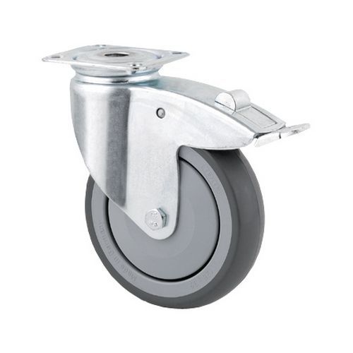 ROULETTE PIVOTANTE AVEC FREIN FORCE:40 KG H HT:69 MM - TENTE