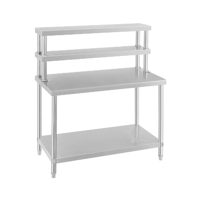 Royal Catering - Royal Catering Table De Travail en INOX avec Étagère Plan Professionnel Boucher Pro RCAT-120/60-H (Plan De Travail 120 x 60 cm, - m_0
