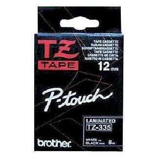 Ruban TZE7335 12mm - texte blanc sur fond noir - 8 mètres_0
