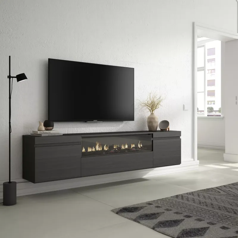 SKRAUT HOME - MEUBLE TV, BANC TéLé, 200X35X45CM, POUR LES TV JUSQU'à 80