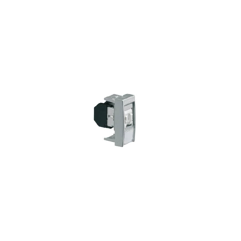 SYSTO 1 MODULE PRISE RJ45 CATÉGORIE 6 STP TITANE HAGER WS225T