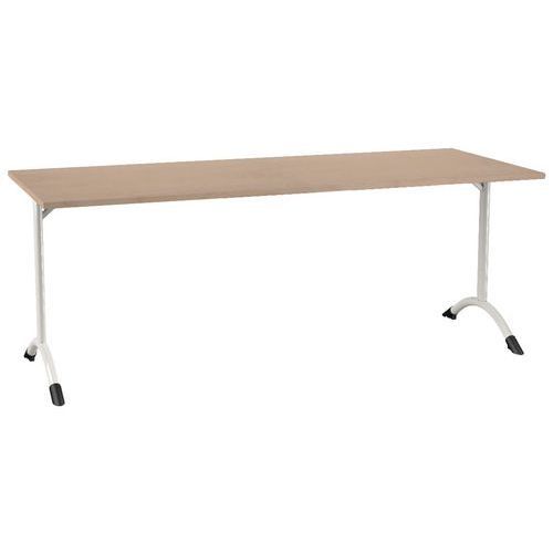 TABLE SARA 200 X 80 CM FIXE T6 STRAT DL ÉRABLE BLANC 9016 - MOBIDECOR