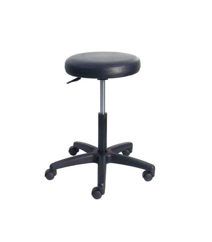 Tabouret inox noir réglable - assise rembourrée ignifugée M1 - Holtex_0