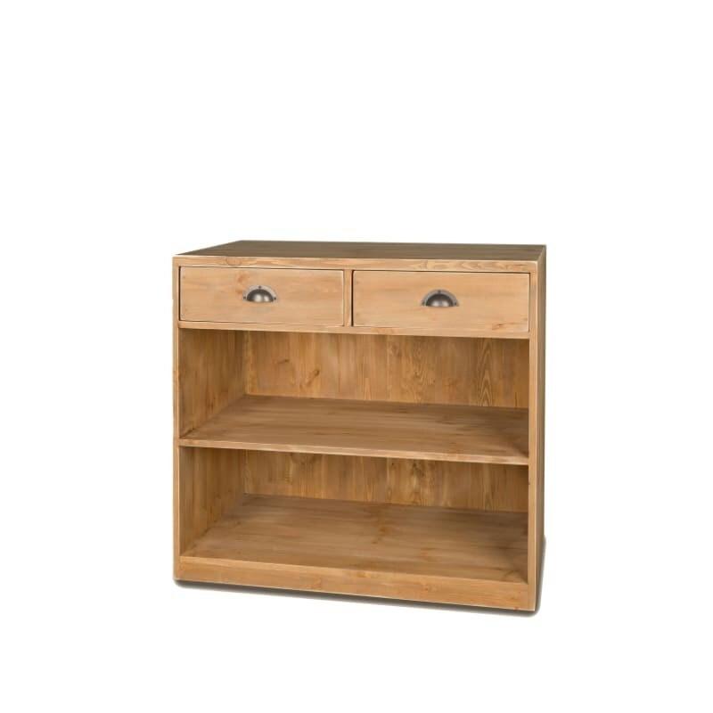 TRADIS Buffet de service H90cm 2 tiroirs, bois massif - beige Bois massif 3701468412417_0