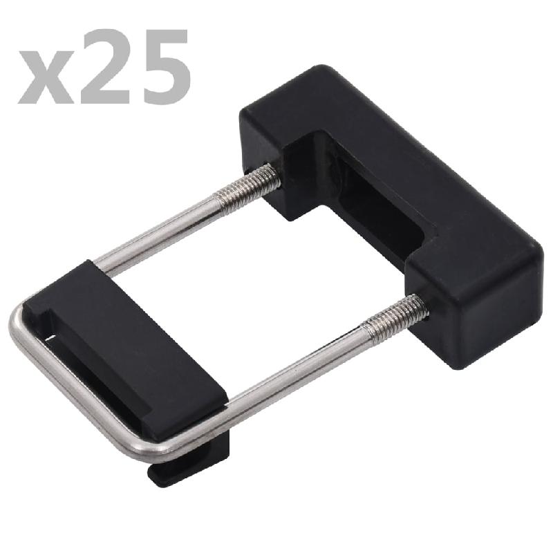 Vidaxl jeu de 25 connecteurs en u et plastique pour poteau de clôture 144505_0