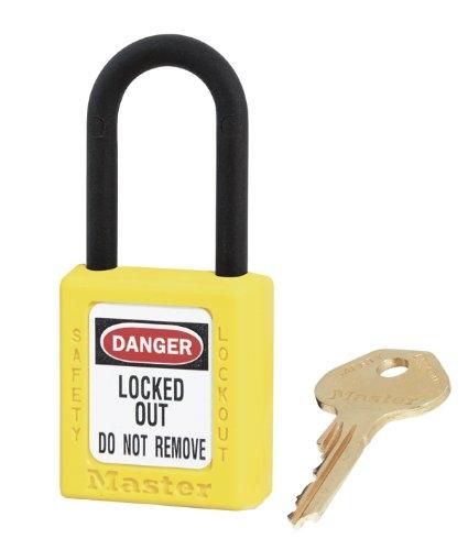 MASTER LOCK 406YLW - Cadenas de consignation en thermoplastique diélectrique, non-conducteur, anti-étincelles, résistant aux agents chimiques_0