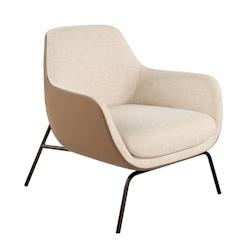 AC ANGEL CERDA Angel Cerdá Fauteuil en tissu crème et similicuir marron 5099C 77 x 76 x 84 - beige textile 8435631024194_0