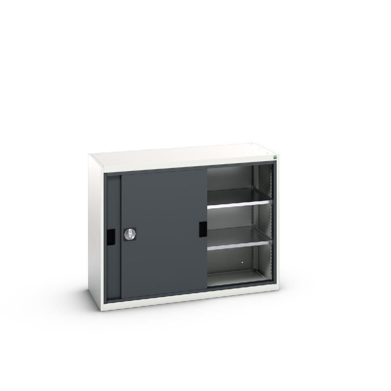 Armoire d'atelier Verso - Portes coulissantes - 2 tablettes réglables - LxPxH : 1300x550x1000 mm_0