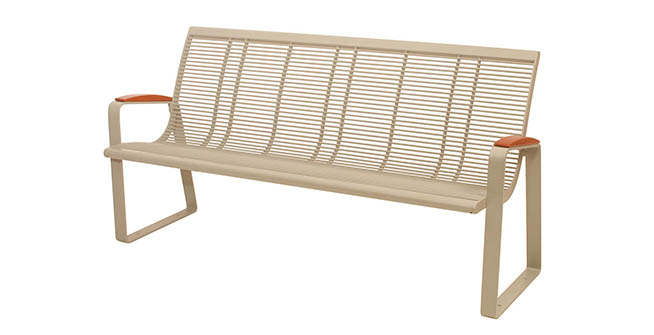 Banc public 3 places - gamme Garden City - ref. 120230 - acier - H : 900 mm - L : 1770 mm_0