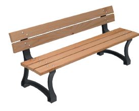 Banc public Allons Réf. 1030 - Fonte et bois, peinture noire oxyron, bois essences africaines_0