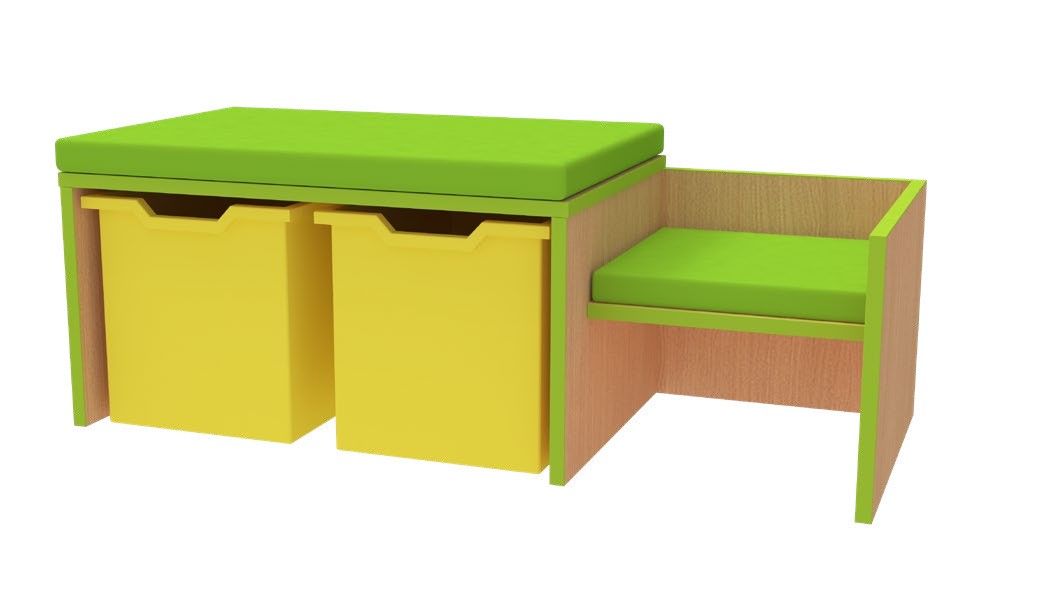 Banc d'accueil Costy - 2 hauteurs d'assise pour adultes et enfants - H350mm et H210mm_0