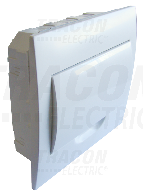 Boîte de distribution encastrée - cache blanc fumée - rail N-PE 1×8 modules - IP40 - dimensions 180×220×88 mm_0