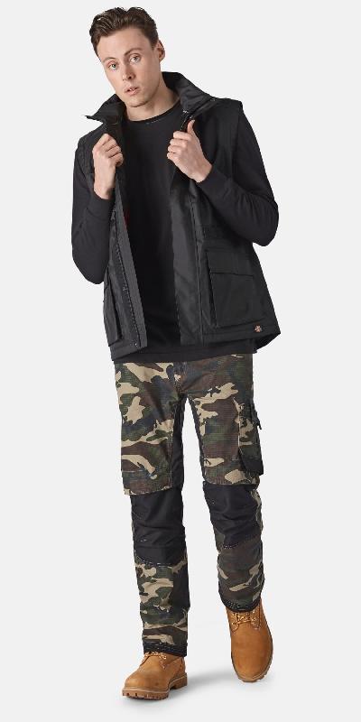 Bodywarmer UTILITY homme (BW7020) - Réf: DK0A4XT6 - Polyester imperméable 3000mm - Multipoches - Marque Dickies_0