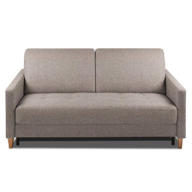 CANAPÉ CONVERTIBLE OGGETTO MATELAS 16 CM SYSTÈME EXPRESS SOMMIER LATTES 160CM RENATONISI VELOURS  BEIGE_0
