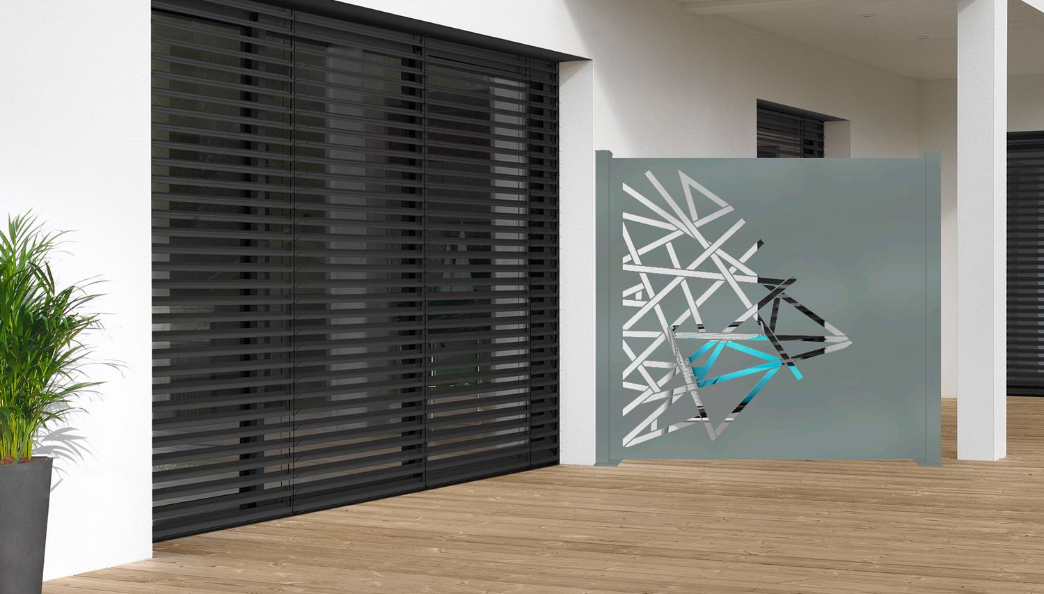 Claustra Graphic - Clôture en aluminium moderne et design - RD Productions - Plein, motifs personnalisables_0