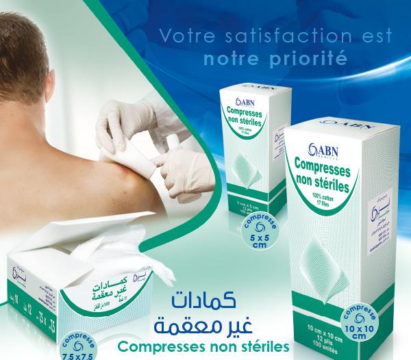 Compresses non stériles - ABN Medical - gaze hydrophile 100% coton - diverses dimensions et conditionnements_0