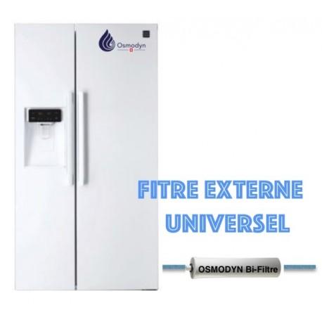 Filtre universel externe pour réfrigérateur américain - KDF 1/4 - Traitement calcaire et chlore_0