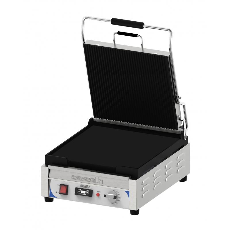 Grill panini rainurée - lisse 360x360 mm à poser - CGPRLXLPT_0