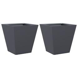 Helloshop26 - Jardinière bac lit surélevé plantes fleurs jardin terrasses lot de 2 30 x 30 x 30 cm acier anthracite 02_0038912 - 3000217962167_0