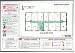 PANNEAU PLAN D'ÉVACUATION HORIZONTAL AVEC CADRE ALUMINIUM A3