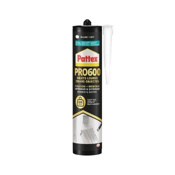 Colle mastic de fixation - Maintien immédiat 350kg/m2 - Pattex pro 600 - Henkel - Réf. AG01986_0