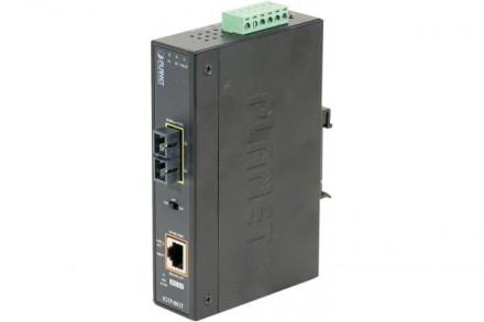 Convertisseur industriel PLANET IP30 Gigabit PoE/Fibre multimode SC 1000SX - Haute puissance pour WiFi et vidéosurveillance_0