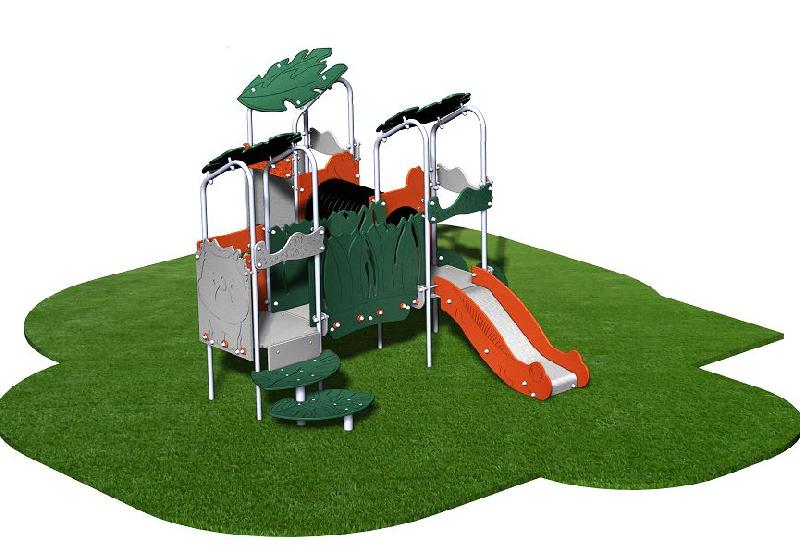 Structure de jeux inox 3 tours gamme Primo Dino - PRD361 - Âge 2-6 ans - Capacité 20 enfants_0