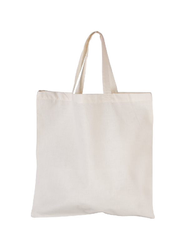 Tote bag en coton - anses courtes 350 mm - 100% coton 105 g/m² - couleur beige_0