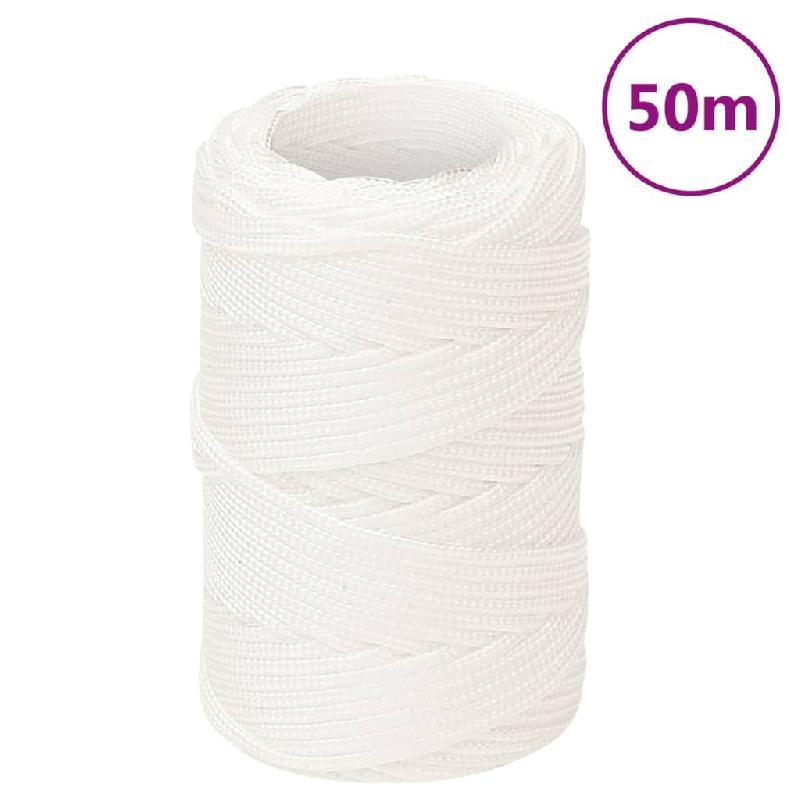 Vidaxl corde de bateau blanc complet 2 mm 50 m polypropylène 152530_0