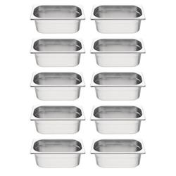 Vogue Set de récipients GN 10x GN1/4 100mm (10 pièces) - inox S410_0