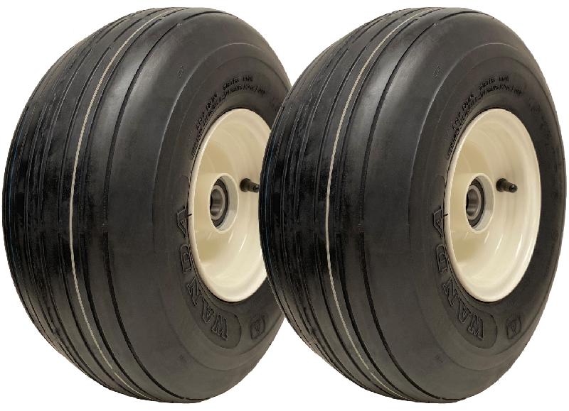 15x6.00-6 Multi Rib Wheels Lawnmower Wheels 6ply P508 Rim  Cap 25mm Bearing (Set of 2)_0