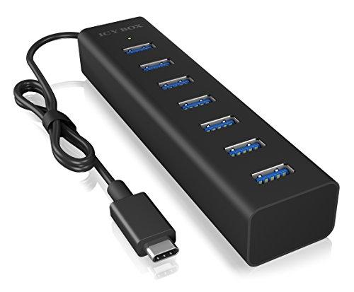 ICY BOX IB-HUB1700-C3 - Hub USB 3.0 (3.1 Gen 1) Type-C 5000 Mbit/s - 7 ports - Noir - Aluminium_0