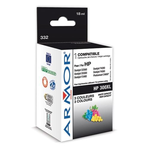 Armor cartouche jet d'encre reman pour hp 300xl 3 couleurs cc644ee k20273ow_0