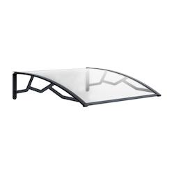Auvent de Porte d'Entrée 100 x 120 cm - Polycarbonate Anti UV Marquise Extérieure Transparent - Protection Intempéries Art Plast - transparent ZA2887_0