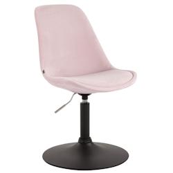 Décoshop26 - Chaise de salle à manger x1 pivotante hauteur réglable en velours rose et pied trompette en métal noir 10_0003501 - noir 3000251616989_0