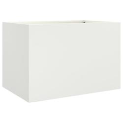 Helloshop26 - Jardinière bac lit surélevé plantes fleurs terrasse jardin 62 x 40 x 39 cm acier blanc 02_0037753 - 3000214278759_0