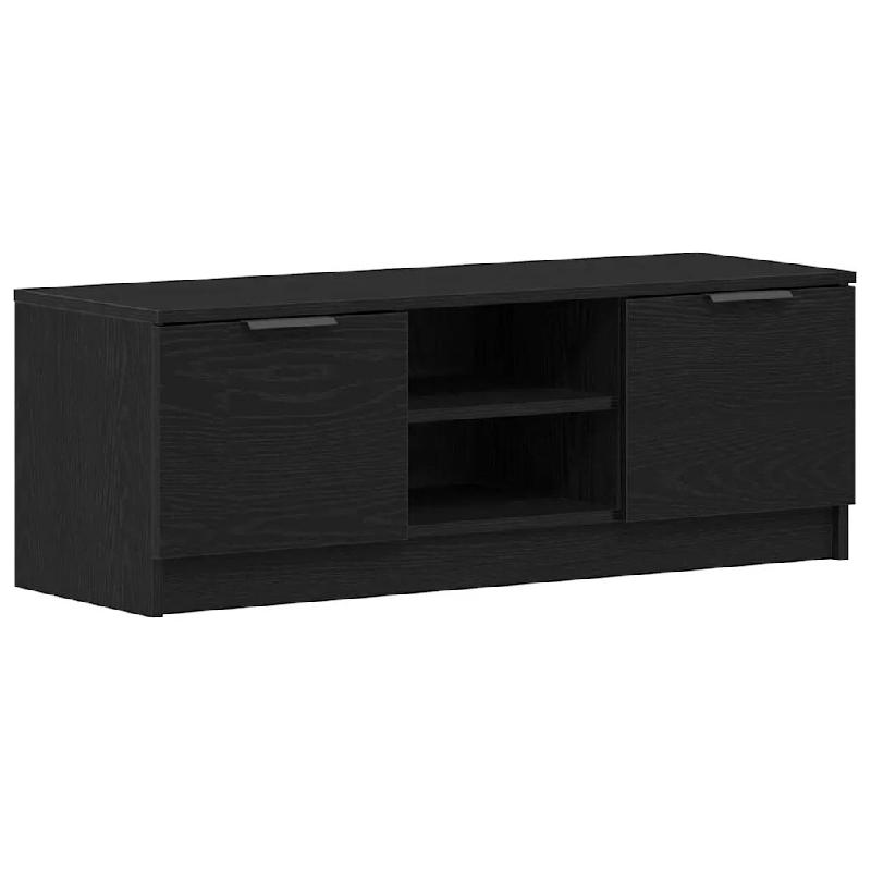 Helloshop26 - Meuble TV moderne chic avec étagères réglables 102 x 32 x 35 cm en bois d'ingénierie noir 02_0051917 - noir Bois massif 3000237152500_0